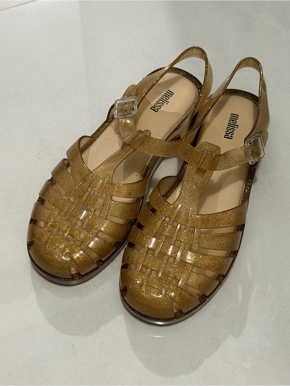 Melissa Women's Glitter Jelly Sandals in Gold
